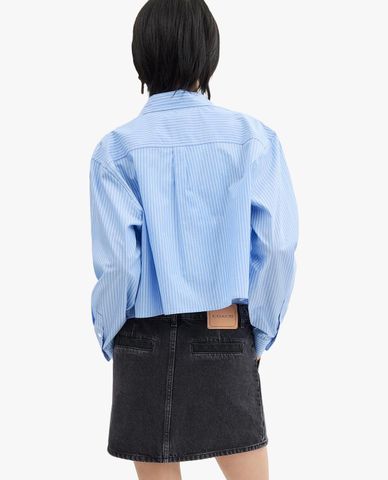  COACH - Chân váy denim dáng chữ A mini thời thượng 