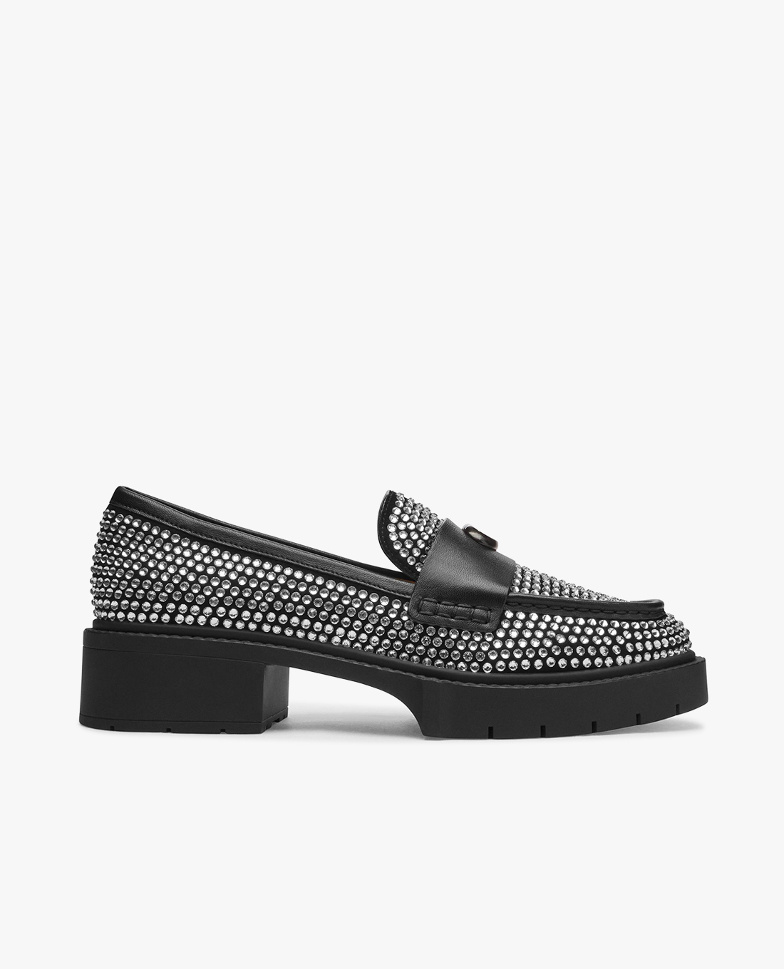 COACH - Giày lười nữ đế cao đính đá thời thượng