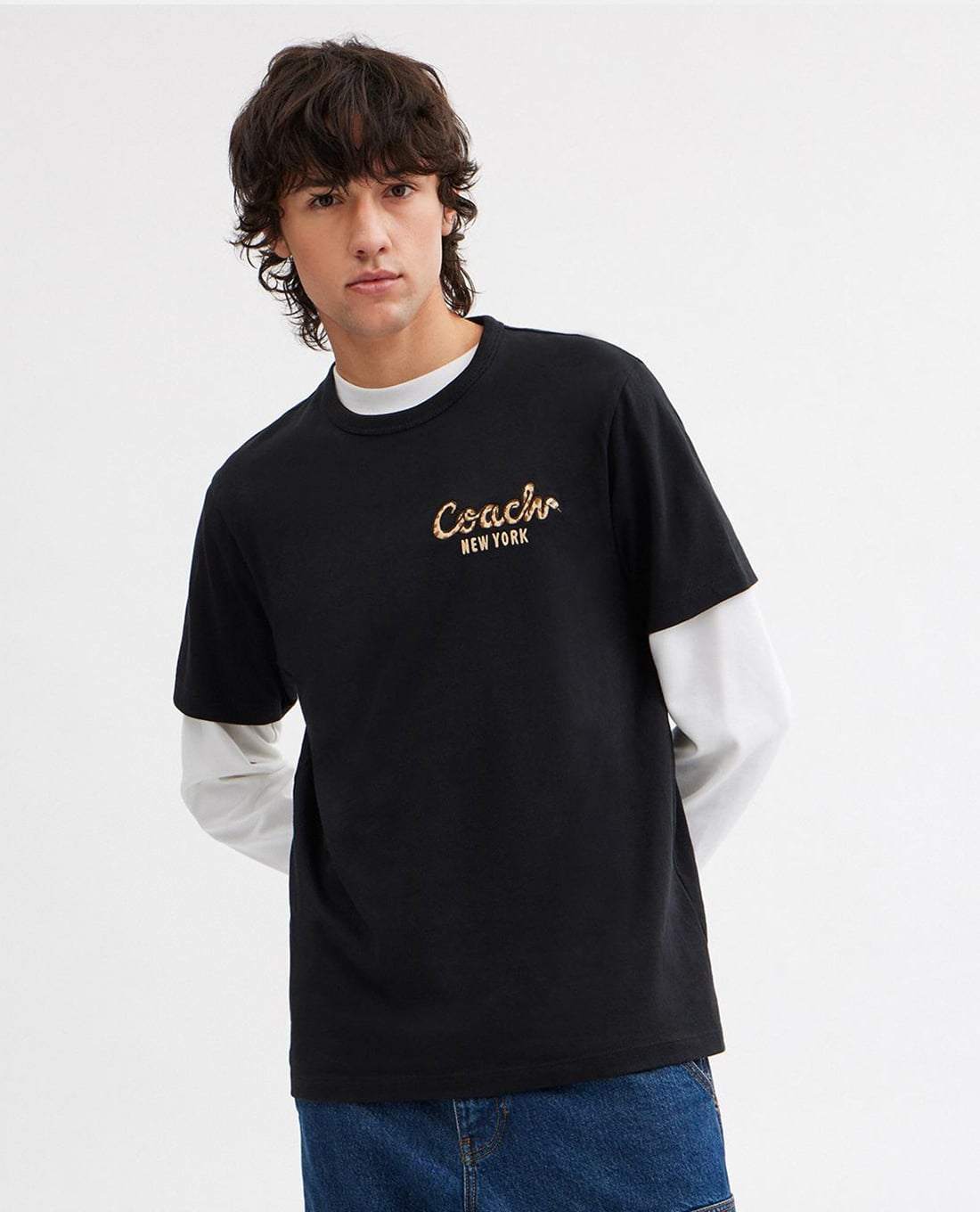 COACH - Áo thun nam cổ tròn tay ngắn New Year Snake Script