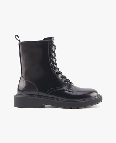  NINE WEST - Giày boots nữ đế thấp cổ cao thắt dây Dangien 