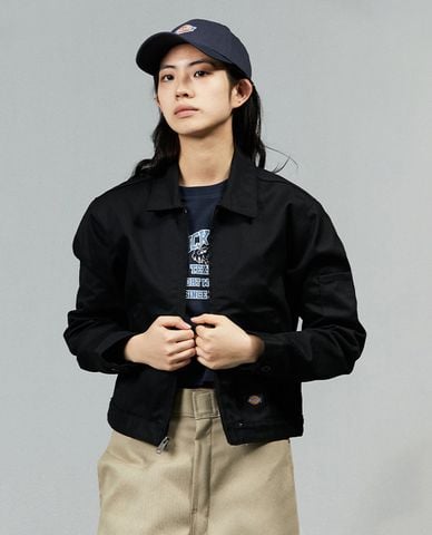  DICKIES - Áo khoác croptop nữ cổ bẻ tay dài hiện đại 