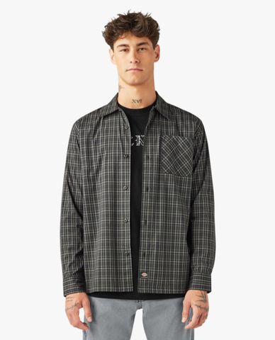  DICKIES - Áo sơ mi nam cổ bẻ tay dài phối hoạ tiết kẻ sọc 