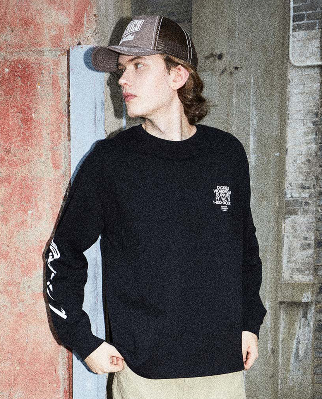 DICKIES - Áo thun nam cổ tròn tay dài Industrial