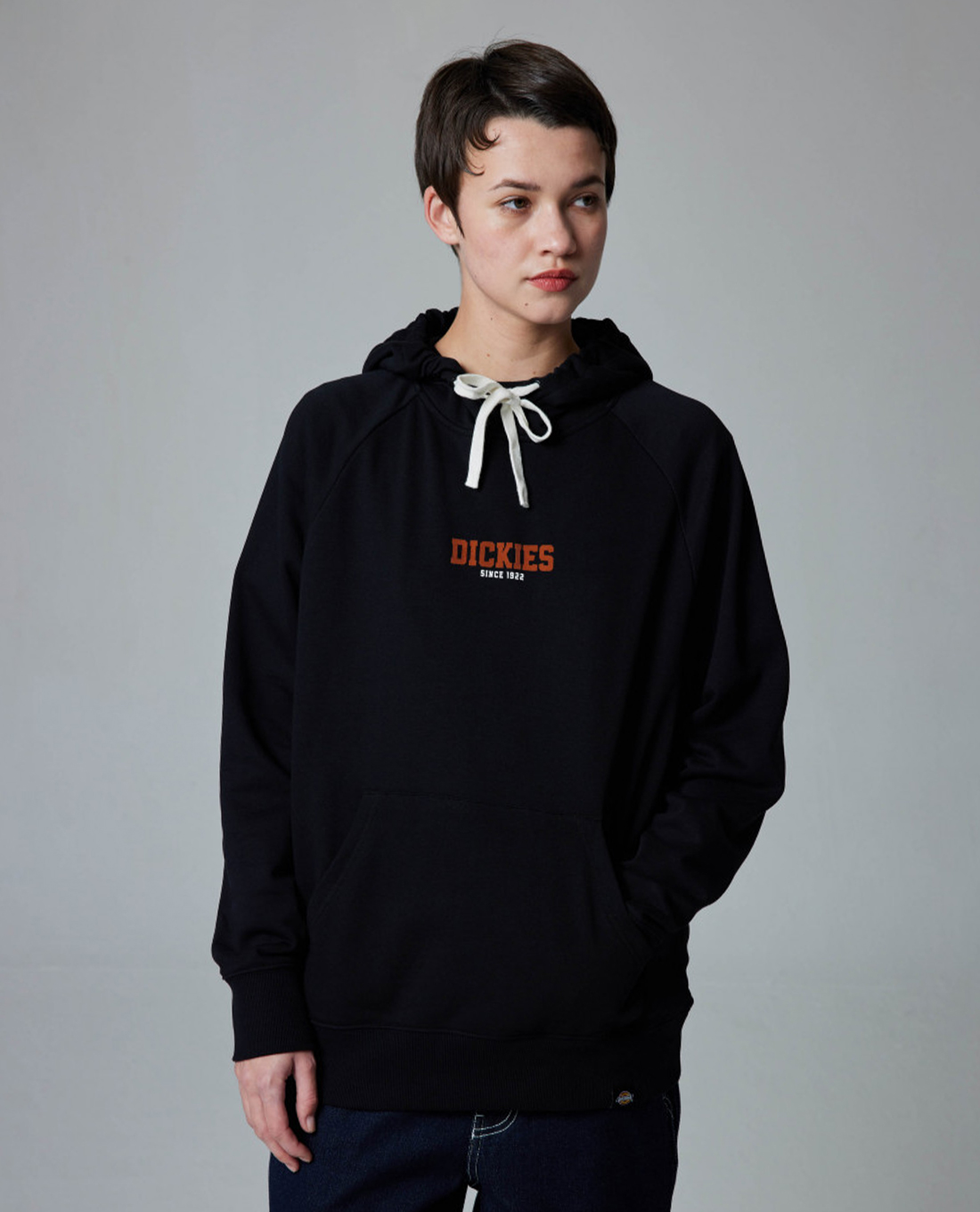DICKIES - Áo hoodie unisex tay dài phối mũ cá tính