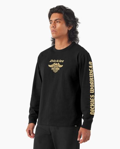  DICKIES - Áo thun nam cổ tròn tay dài Dickies x Harley Davidson 