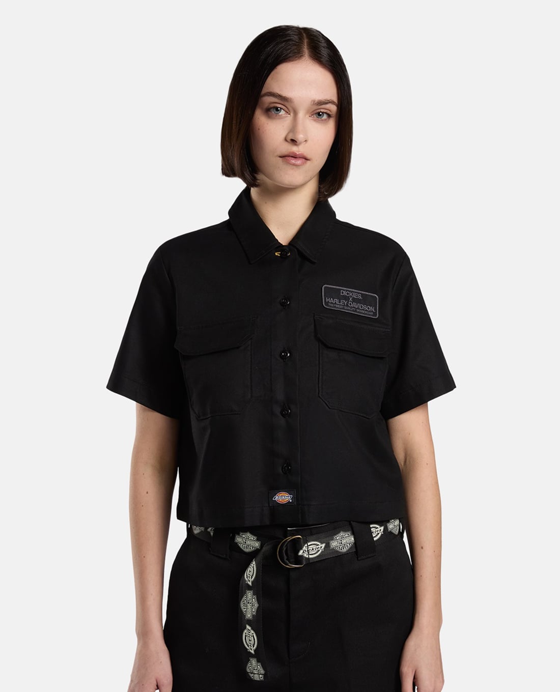 DICKIES - Áo sơ mi nữ phom croptop Dickies x Harley Davidson