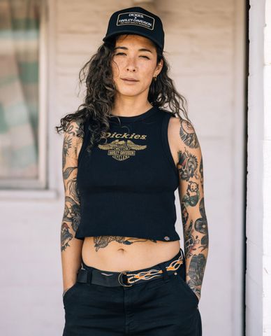  DICKIES - Áo ba lỗ nữ cổ tròn Dickies x Harley Davidson 