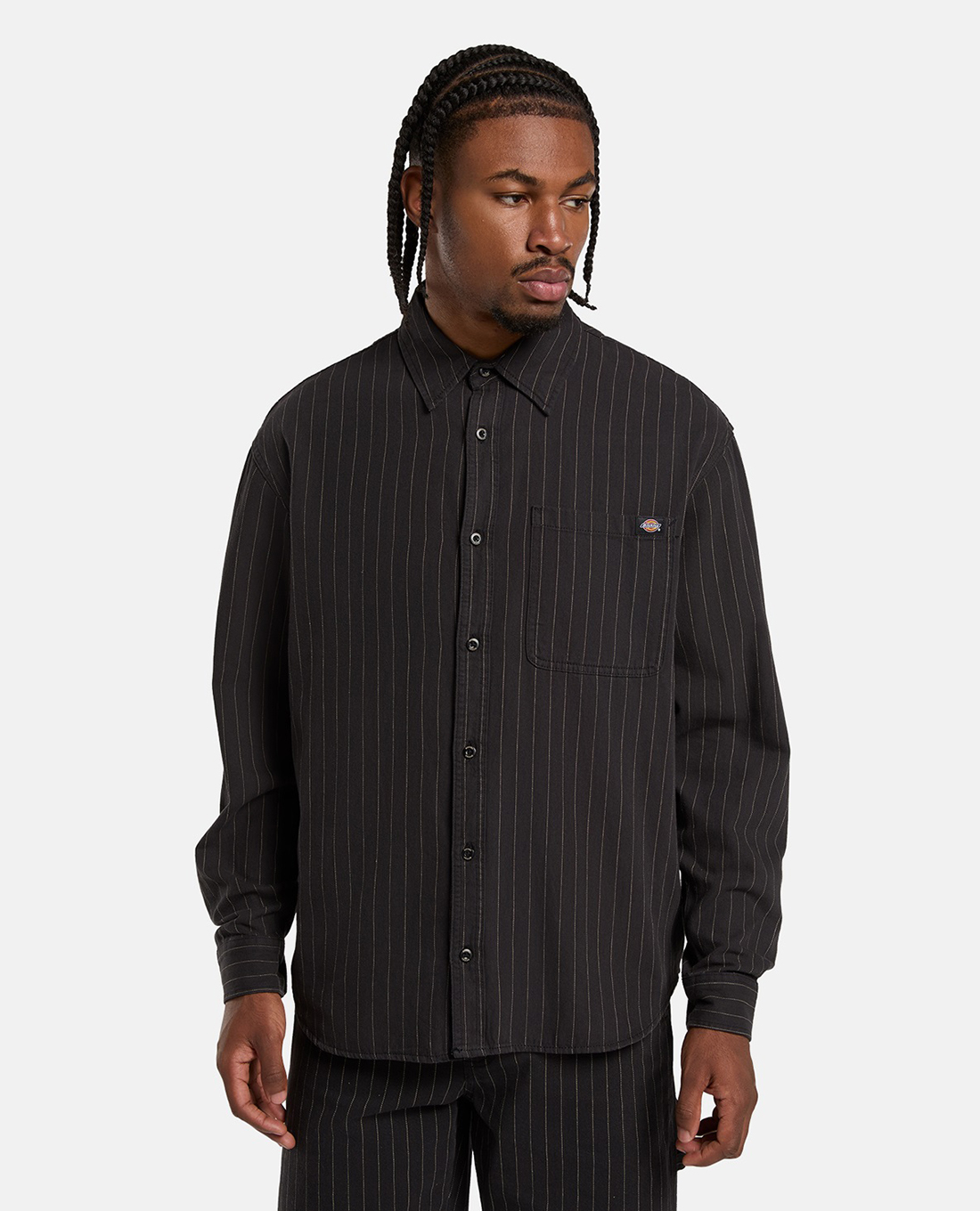 DICKIES - Áo sơ mi nam tay dài kẻ sọc Hickory