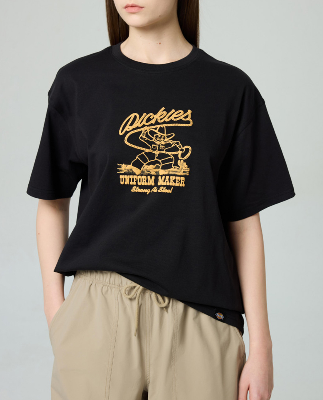 DICKIES - Áo thun nữ cổ tròn tay ngắn Rope Center Logo