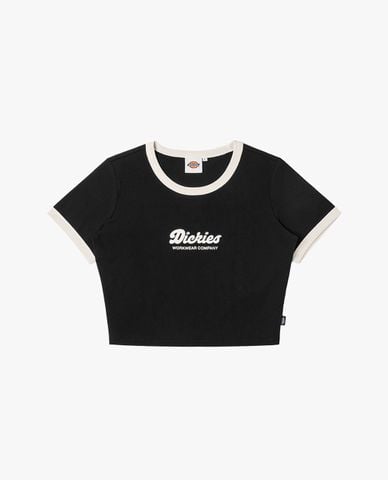  DICKIES - Áo croptop nữ cổ tròn tay ngắn Lewistown Ringer 