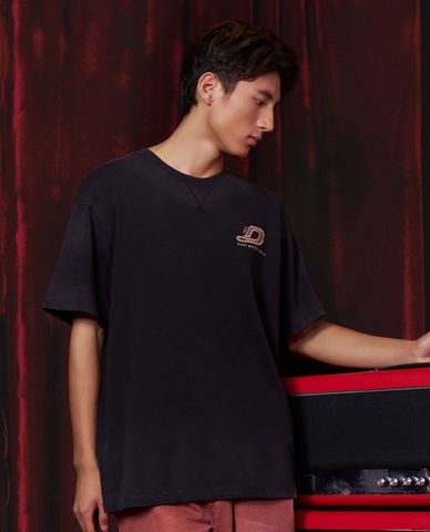  DICKIES - Áo thun unisex cổ tròn tay ngắn phối logo nổi bật 