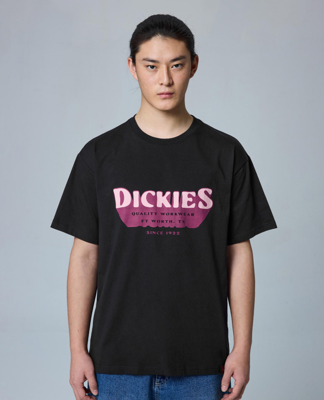 DICKIES - Áo thun unisex cổ tròn tay ngắn phối logo