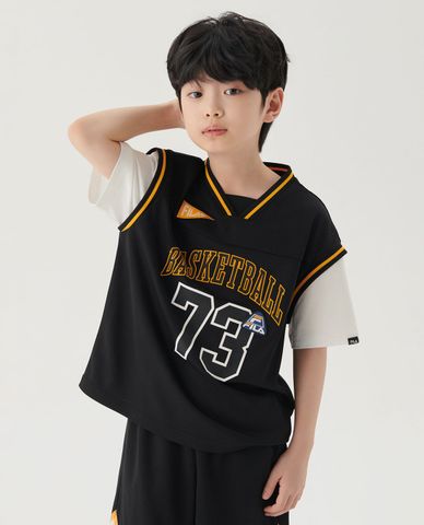  FILA - Áo thun trẻ em Basketball Color Block 