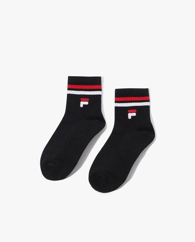  FILA - Vớ unisex cổ thấp phối sọc Logo Crew 