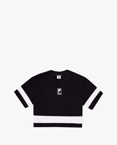  FILA - Áo croptop nữ cổ tròn tay ngắn Heritage Loose Fit Small Logo 