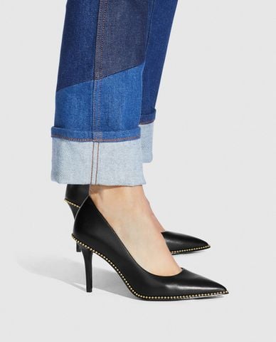  COACH - Giày cao gót mũi nhọn phối đá nhỏ Waverly 