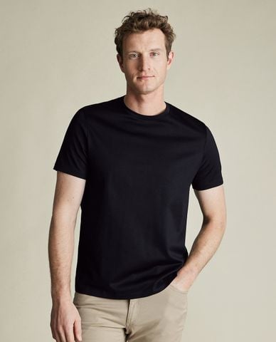  CHARLES TYRWHITT - Áo thun nam cổ tròn tay ngắn Pure Cotton 