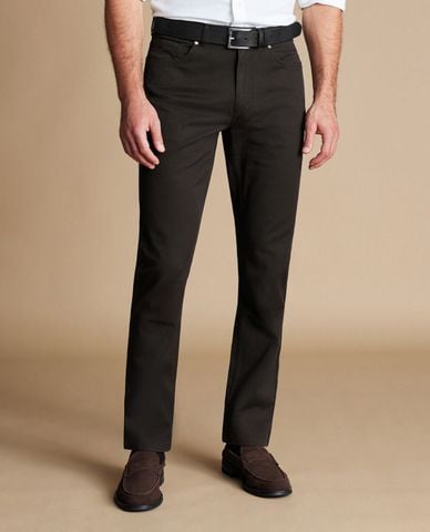  CHARLES TYRWHITT - Quần jeans nam phom ôm thời trang Twill 5 Pocket 