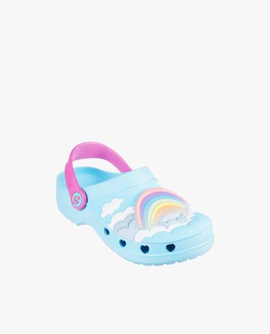  SKECHERS - Giày lười bé gái mũi tròn phối quai Heart Charmer 