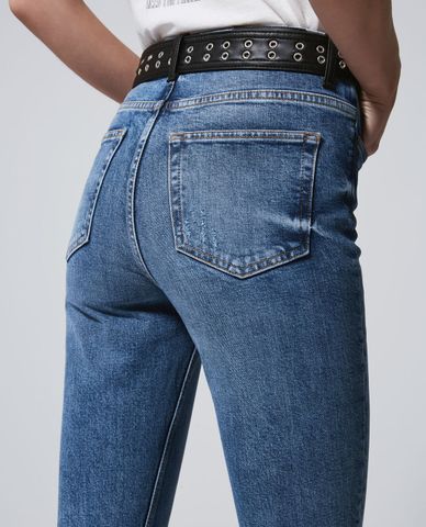  THE KOOPLES - Quần jeans nữ phom slim fit phối thắt lưng da 