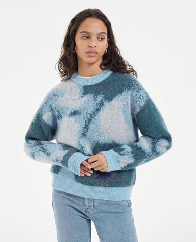  THE KOOPLES - Áo sweater nữ cổ tròn tay dài Blue Fade 