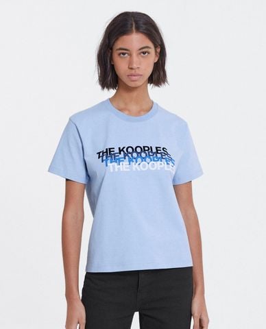  THE KOOPLES - Áo thun nữ tay ngắn cổ tròn Retro The Kooples Logo 