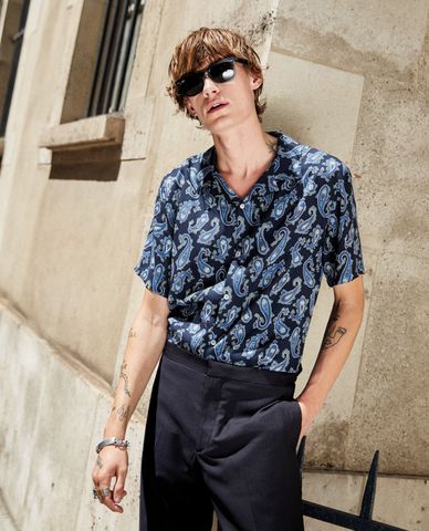  THE KOOPLES - Áo sơ mi nam tay ngắn Cashmere 