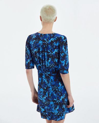  THE KOOPLES - Đầm mini dáng quấn cổ V Firework Print 