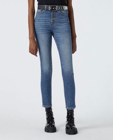  THE KOOPLES - Quần jeans nữ phom ôm Blue Faded Jeans 