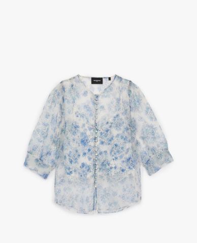  THE KOOPLES - Áo kiểu nữ phối nút tròn Fitted Floral Printed 