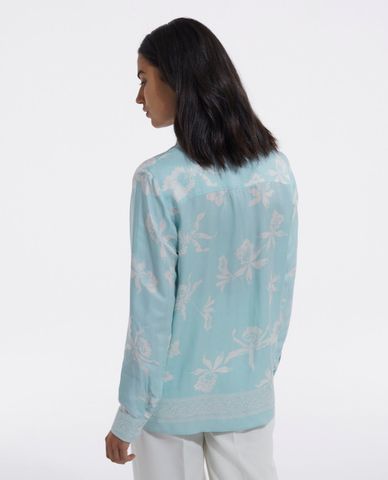  THE KOOPLES - Áo sơ mi nữ phom suông tay dài Floral Motif 