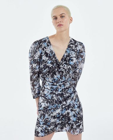  THE KOOPLES - Đầm mini tay lỡ cổ V nữ tính Light Printed 