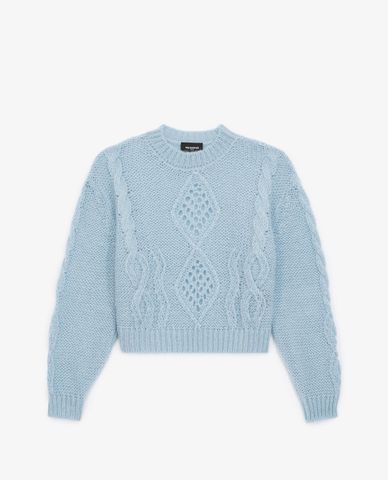  THE KOOPLES - Áo sweater nữ cổ tròn tay dài thời trang 
