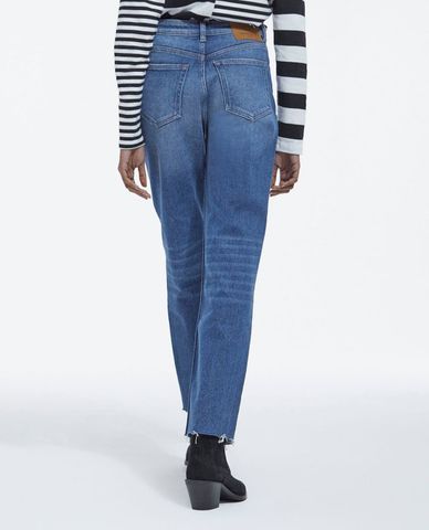  THE KOOPLES - Quần jeans nữ phom suông wash bạc Cropped Straight 
