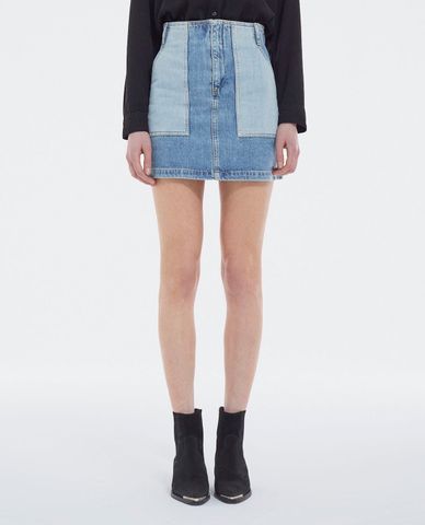  THE KOOPLES - Chân váy denim phom chữ A Patchwork Pocket 