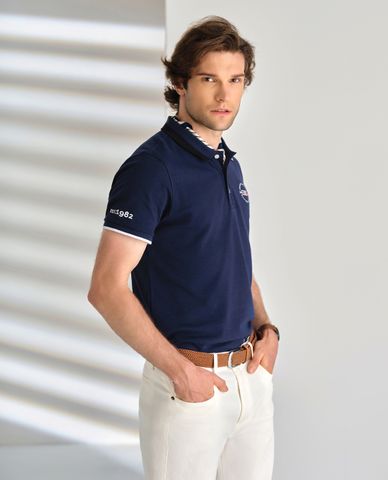  BEVERLY HILLS POLO CLUB - Áo polo nam cổ bẻ tay ngắn hiện đại 