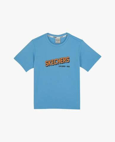  SKECHERS - Áo thun bé trai cổ tròn tay ngắn Adventure 