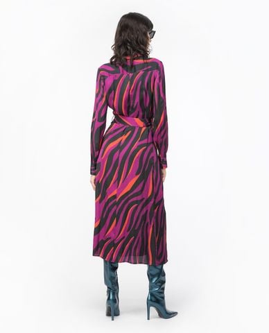  PINKO - Đầm sơ mi midi hoạ tiết da Assente 