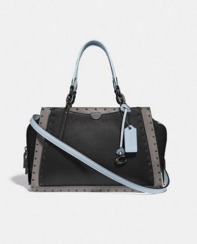  COACH - Túi xách đeo vai chữ nhật phối đinh tán Dreamer 