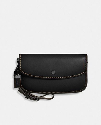  COACH - Túi cầm tay nữ nắp gập hình chữ nhật 