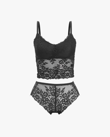  iBasic - Set áo ngực bralette ren mút mỏng và quần lót nữ ren phom hipster 