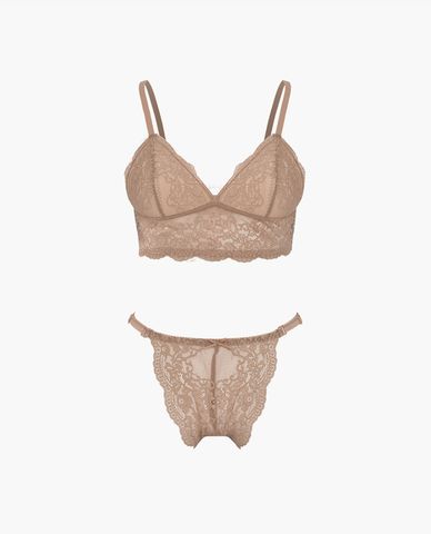  iBasic - Set áo ngực bralette V Deep và quần lót ren bikini 