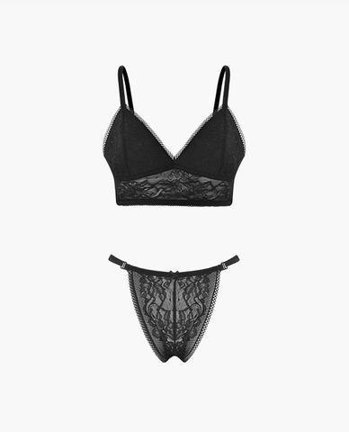  iBasic - Set áo ngực bralette V Deep và quần lót ren bikini 