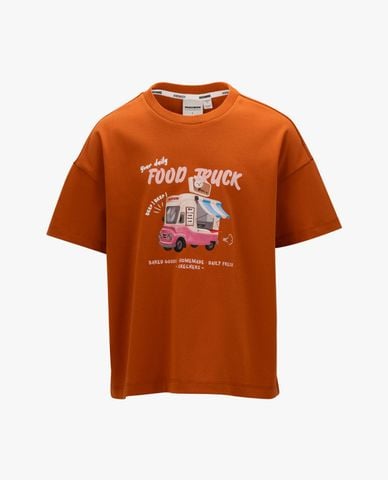  SKECHERS - Áo thun bé gái cổ tròn tay ngắn in hoạ tiết 