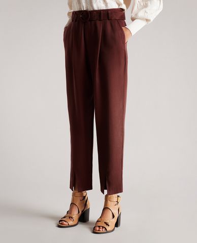  TED BAKER - Quần nữ lưng cao ống đứng xẻ tà Ninette 