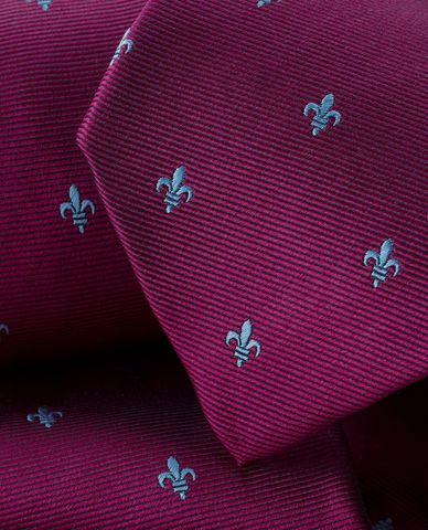  CHARLES TYRWHITT - Cà vạt nam lụa sang trọng Stain Resistant Fleur de Lys 