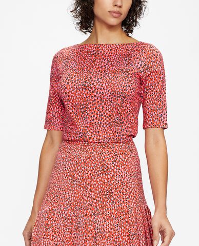  TED BAKER - Áo thun nữ ngắn tay cổ thuyền Willew Fitted Printed 