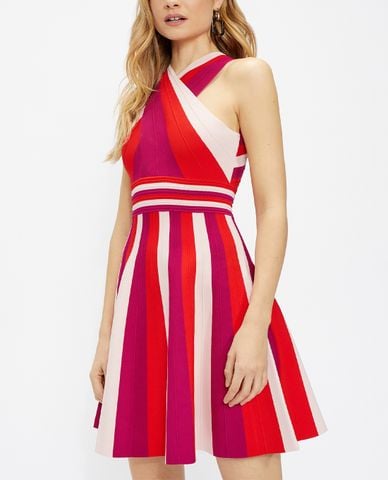  TED BAKER - Đầm mini sát nách cổ yếm Hadliy 