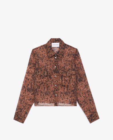  THE KOOPLES - Áo sơ mi nữ cổ bẻ tay dài Snug Print 