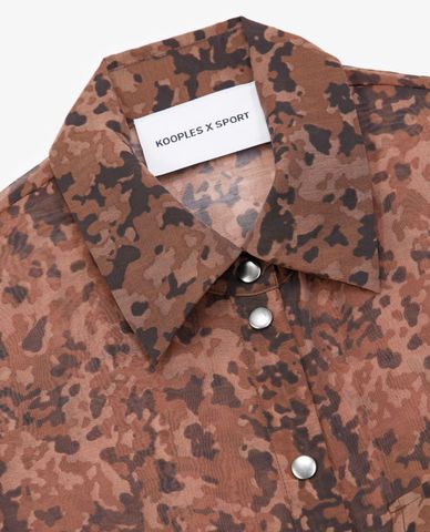  THE KOOPLES - Áo sơ mi nữ cổ bẻ tay dài Snug Print 